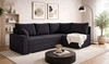 Rohová sedací souprava s funkcí spaní Nofi černá pravý roh moderní design jednoduchý a stylový design, který se hodí do každého interiéru
