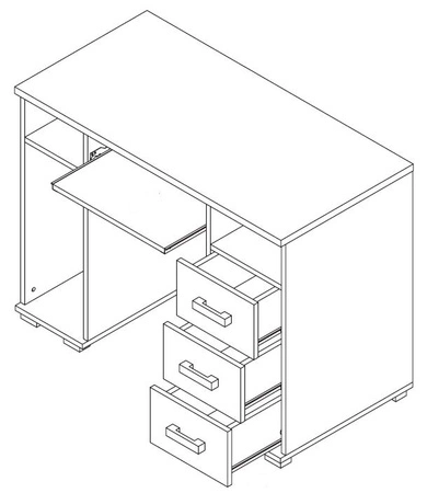 Psací stůl se zásuvkami Maximus 100 cm kaštan wenge moderní design nábytku Hrany stolu byly povrchově upraveny speciální dýhou