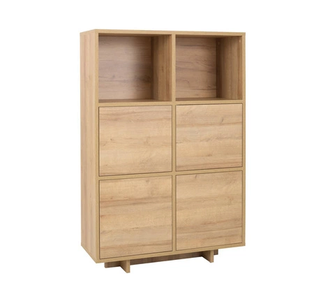 Vysoká komoda Noma 102 cm dub riviera elegantní design jednoduchá forma nábytku hodící se do každého interiéru čela komody se systémem push to open