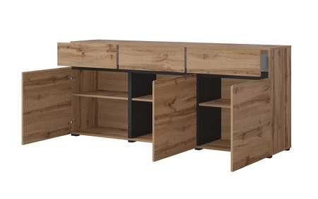 Komoda Cross 180 cm dub wotan stylový design komoda do obývacího pokoje jednoduchá forma v moderním provedení