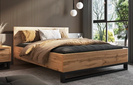 Postel Halle S 160x200 dub wotan stylový design stabilní postel do ložnice se zajímavým designem univerzální barvy