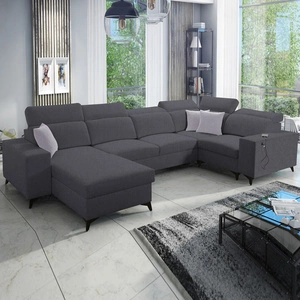 Rohová rozkládací pohovka Kelly Sleek IV s funkcí spaní grafitová levá rohová rozkládací pohovka s koši na lůžkoviny tkaná látka