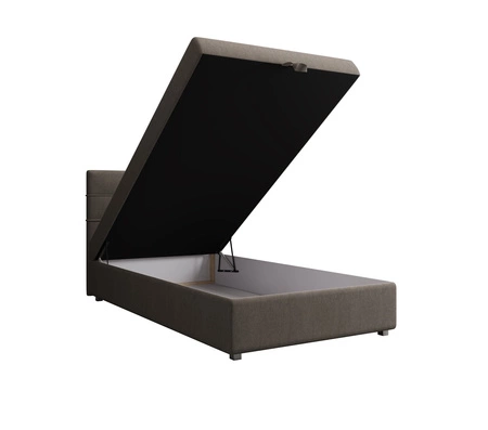 Kontinentální postel Fresno 100x200 světle hnědá v moderním skandinávském stylu s čalouněným čelem postele s úložným boxem