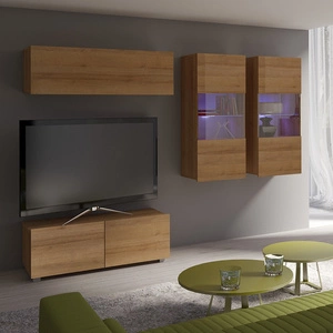 Nábytková stěna Apulia XII dub zlatý Výjimečně stylová stěna s jednoduchými nábytkovými díly, která se hodí do každého interiéru