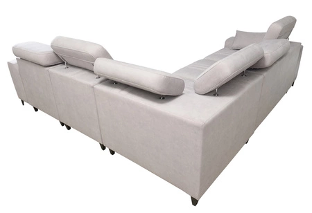 Rohová sedačka s funkcí spaní Castel III Lux světle hnědá pravá extrémně pohodlná rohová sedačka do obývacího pokoje s výsuvnou podnožkou