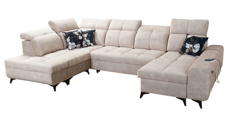 Rohová pohovka s funkcí spaní Buffalo VI zelená pravostranná funkční a stylová rohová pohovka se třemi nádobami na lůžkoviny