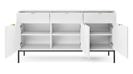 Nábytková sestava Lovro bílá moderní designová nástěnná skříňka do obývacího pokoje nebo zasedací místnosti