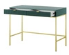 Konzola Lovro pastelově zelená se zásuvkami stylový a funkční nábytek do předsíně, obývacího pokoje nebo kanceláře, rám ve zlaté barvě