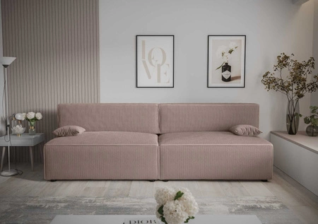 Rozkládací pohovka Brandon XL světle hnědá moderní design a široká funkčnost trojrozměrná látka s výraznými pruhy