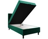 Kontinentální postel Melba 120x200 lahvově zelená v moderním skandinávském stylu s čalouněným čelem postele s úložným boxem