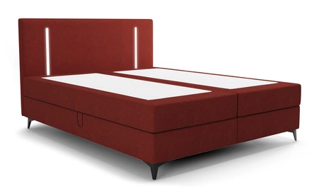 Kontinentální postel Norco 140x200 bordó Stylová postel s úložným boxem Osvětlení v čele postele dodává jedinečný nádech