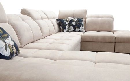 Rohová pohovka Buffalo VI s funkcí spaní grafitová levá Funkční a stylová rohová pohovka se třemi nádobami na lůžkoviny