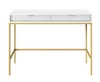 Lovro bílá konzola se zásuvkami stylový a funkční kus nábytku do předsíně, obývacího pokoje nebo kanceláře kovový rám ve zlaté barvě