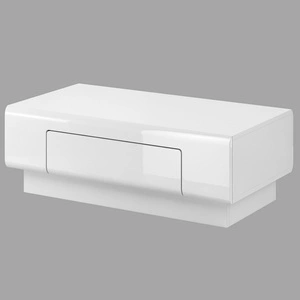 Konferenční stolek Toledo bílý / bílý lesk Konferenční stolek se zásuvkou do obývacího pokoje Moderní a praktická prostorná zásuvka na různé doplňky