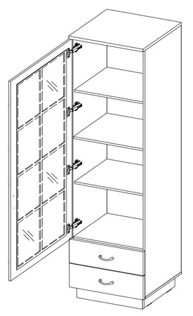 Nástěnná skříňka Scandi dub artisan / bílá klasický design nástěnné skříňky do obývacího pokoje stylové frézované fronty kovové úchyty