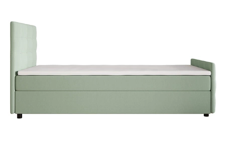 Kontinentální postel Kansas 100x200 v mátové barvě v moderním skandinávském stylu s čalouněným čelem a nohama