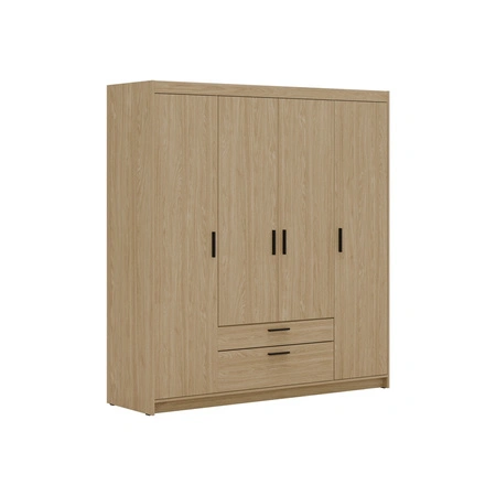 Šatní skříň Rene 176 cm dub olejovaný Stylový design Prostorná šatní skříň Šatní skříň klasického tvaru vybavená velkými zásuvkami