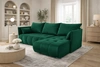 Rohová sedací souprava s funkcí spaní Selva láhev zelená Víceúčelová rohová sedací souprava s úložným prostorem na lůžkoviny měkká sametová tkanina