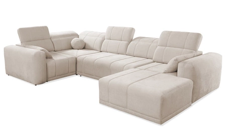 Rohová sedací souprava s funkcí spaní Cetara VI šedohnědá pravá pohodlná a stylová rohová sedací souprava s posuvnými opěradly