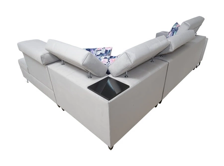 Rohová pohovka s funkcí spaní Hampton VII světle hnědá pravá rohová pohovka do pokoje ze sametové látky s hladkým povrchem