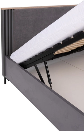 Postel Estan 160x200 cm antracitová ideální postel do ložnice ABS hrany designové čalouněné čelo postele