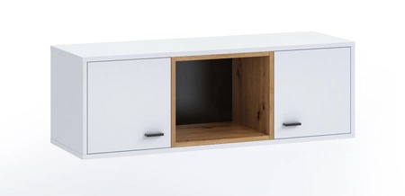 Závěsná skříňka Olier 105 cm bílá minimalistický design stylová vitrína do obývacího pokoje jednoduchý tvar, který se hodí do každého interiéru