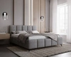 Čalouněná postel Olne 140x200 šedá stylová postel s úložným prostorem na lůžkoviny pohodlný podhlavník zaujme svým elegantním designem