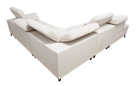 Rohová sedací souprava s funkcí spaní Penejos IX zelená levá stylová rohová sedací souprava s kontejnery na lůžkoviny pohodlné nastavitelné opěrky hlavy