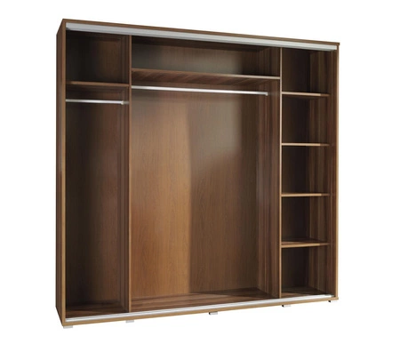 Posuvná šatní skříň Penelope 205 cm kaštan wenge Moderní design šatní skříně Hliníková vodítka dveří a pojezdový systém