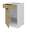 Stojící kuchyňská skříňka se zásuvkou a policí Cremona 50 D 1F 1S BB kovové hrany úchytek skříňka odolná proti vlhkosti a poškození