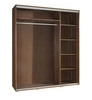 Posuvná šatní skříň Penelope 155 cm kaštan wenge Moderní design šatní skříně Hliníková vodítka dveří a pojezdový systém