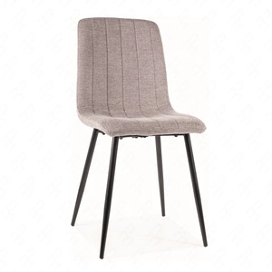 Čalouněná židle Alan Brego šedá moderní a funkční jídelní židle s kovovými nohami