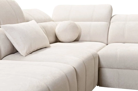 Rohová sedací souprava s funkcí spaní Penejos IX zelená levá stylová rohová sedací souprava s kontejnery na lůžkoviny pohodlné nastavitelné opěrky hlavy