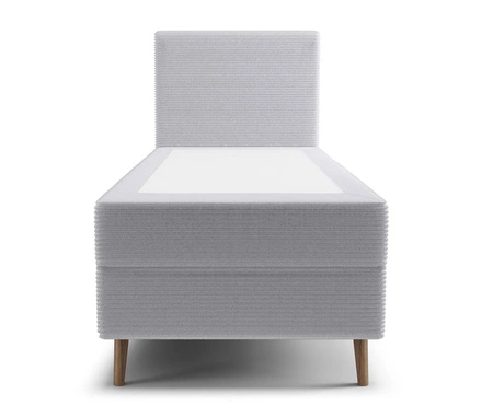 Kontinentální postel Totti 90x200 šedý jasan stylová postel s úložným prostorem na lůžkoviny trojrozměrná pruhovaná tkanina