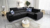 Rohová sedací souprava s funkcí spaní Hampton II černá pravá stylová rohová sedací souprava měkké čalounění typ látky samet