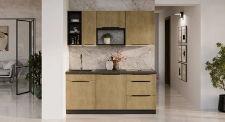 Kuchyňská dřezová skříňka se zásuvkou Crotone 60 ZL 1S BB úchytka na hraně odolná proti vlhkosti a poškození skříňky