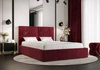Čalouněná postel Aphrodite 160x200 s úložným boxem bordó v moderním skandinávském stylu s pohodlným čelem