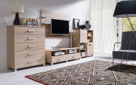 RTV Maximus 150 cm světlý dub sonoma skříňka se zásuvkami moderní design a zásuvky na válečkových pojezdech