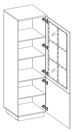 Nástěnná skříňka Scandi dub artisan / bílá klasický design nástěnné skříňky do obývacího pokoje stylové frézované fronty kovové úchyty