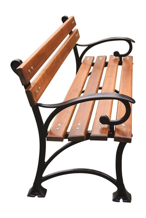 Zahradní lavička 150 cm FIEM-03-LP-150 litinová lavička s opěradlem lakovaná olše