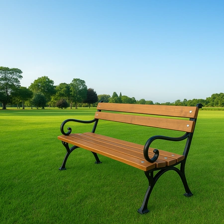 Zahradní lavice 150 cm FIEM-02-LKZP-150 královská litina s opěradlem z lakované olše