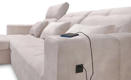 Rohová pohovka s funkcí spaní Laredo hnědá levá pohovka pohodlná a stylová rohová pohovka s kontejnerem na lůžkoviny