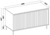 Komoda Osaka 149 cm béžová / černá minimalistický design ideální do obývacího pokoje a ložnice vkusné drážkované čelo
