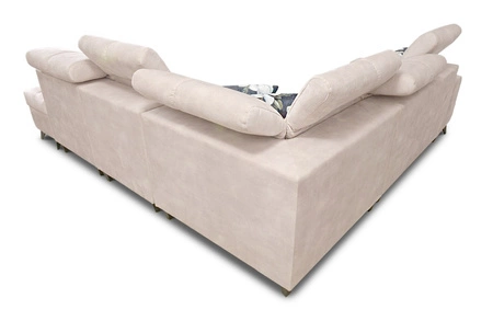 Rohová sedačka s funkcí spaní Buffalo IX hnědá pravá strana Stylová rohová sedačka do pokoje z velurové látky Dekorační polštáře