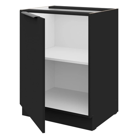 Rohová sestava kuchyňského nábytku Brianza / Černá 330x210 cm kovové úchytky skříněk vypadají skvěle v moderních interiérech