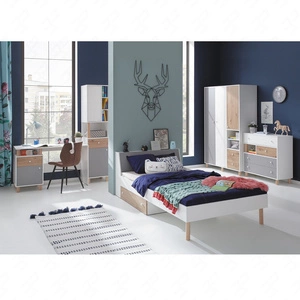 Nábytková sestava Beja bílá / dub artisan / šedá ideální do dětského pokoje nebo pokoje pro mladé v módním stylu