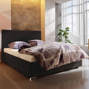 Čalouněná postel Hernani 180x200 černá s čelem v moderním stylu ideální do ložnice