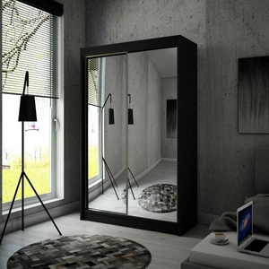 Posuvná šatní skříň Avila 120 cm černá ergonomická a velmi funkční šatní skříň v moderní podobě s geometrickými tvary