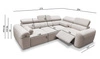Rohová sedací souprava s funkcí spaní Cantare II Lux slonovinová kost pravá komfortní rohová sedací souprava se zvedací podnožkou měkká látka