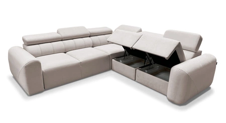 Rohová sedací souprava s funkcí spaní Cantare III cihlově červená pravý roh pohodlná a stylová rohová sedací souprava do obývacího pokoje dva kontejnery na lůžkoviny